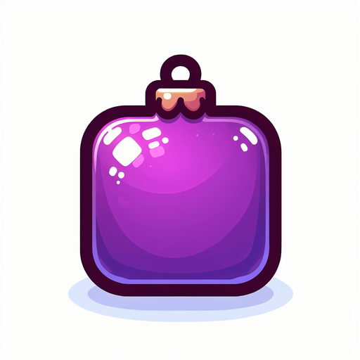 Perfectly square purple Christmas decoration. Cartoon. Cute art style