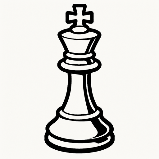 white chess king.
In-Game asset.  2d.  High contrast.  No shadows