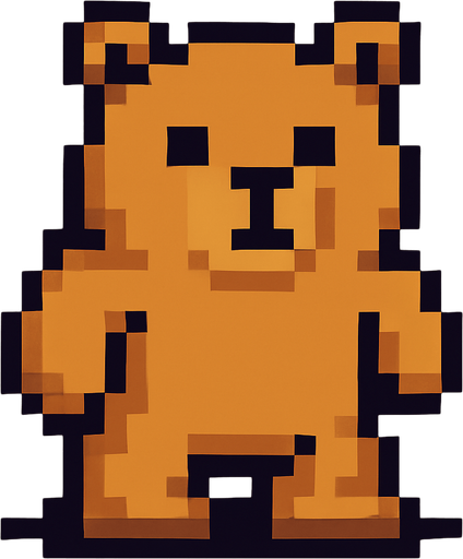 Bear pixel.
In-Game asset.  2d.  High contrast.  No shadows