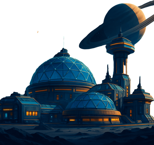 Fullscreen modern App Store landscape banner, 16:9, high definition, for a game titled "Uzay İstasyonu" and with the description "Kendi uzay kolonini kur, kaynakları topla, otomasyon sistemleri geliştir ve diğer kolonilerle stratejik savaşlara girerek galaksinin hakimi ol!". No text on banner!, Uzay istasyonu