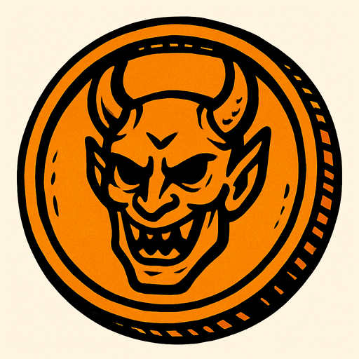 hell coin.
In-Game asset.  2d.  High contrast.  No shadows