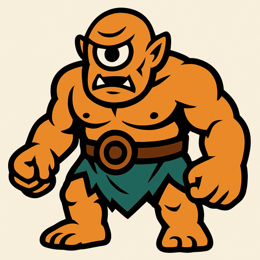 tek gözlü dev.
In-Game asset.  2d.  High contrast.  No shadows