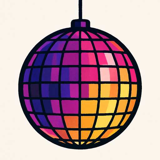 disco ball.
In-Game asset.  2d.  High contrast.  No shadows