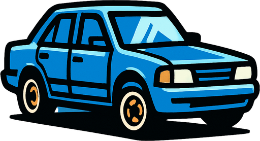 Make a car.
In-Game asset.  2d.  High contrast.  No shadows