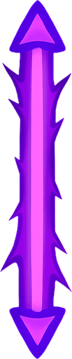 Bala de un rayo láser morado en vertical.
In-Game asset.  2d.  High contrast.  No shadows