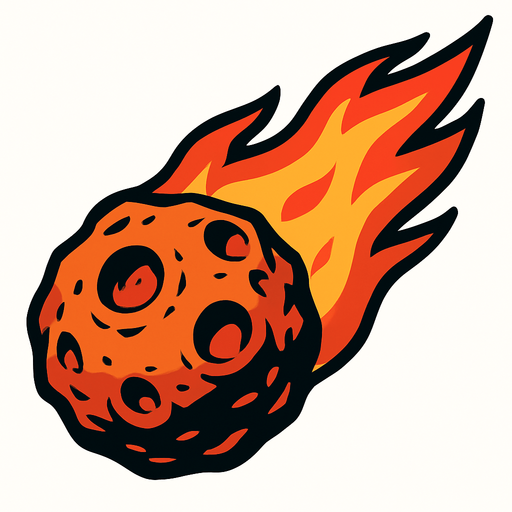 meteor.
In-Game asset.  2d.  High contrast.  No shadows