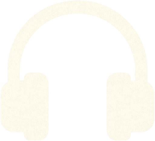 White headphones logo..
In-Game asset.  2d.  High contrast.  No shadows