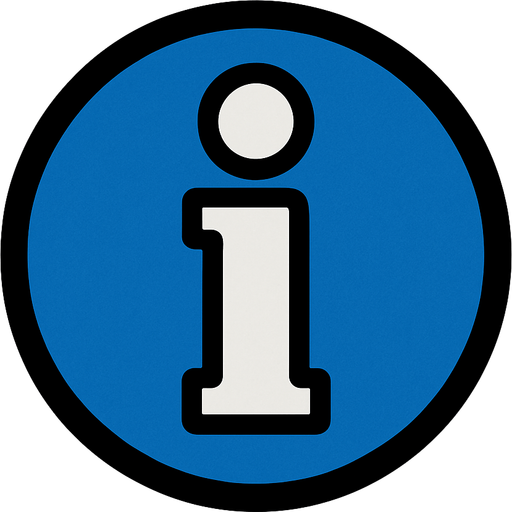 круглая иконка подсказки I.
In-Game asset.  2d.  High contrast.  No shadows