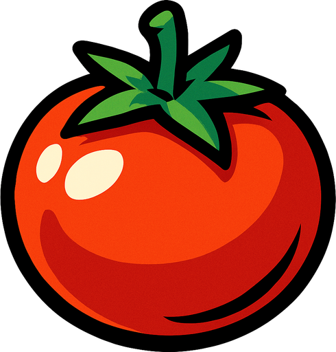 tomato.
In-Game asset.  2d.  High contrast.  No shadows