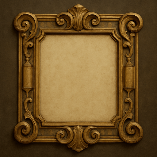 Historical frame with beige interior.