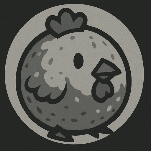 gray chicken ball.
In-Game asset.  2d.  High contrast.  No shadows