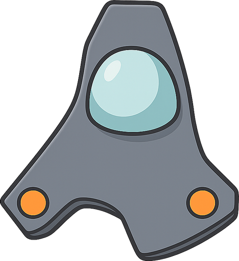 A ufo that’s triangle shape. No background. Transparent background. Blank background. No shadows. 2d. In-Game asset. flat