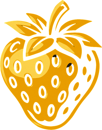 Fraise dorée.
In-Game asset.  2d.  High contrast.  No shadows