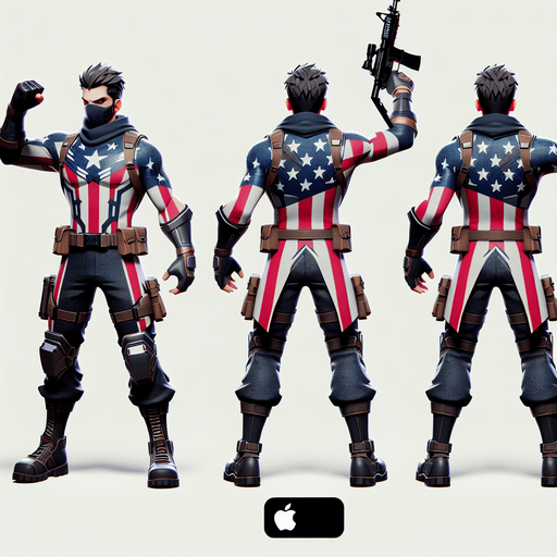 anime captain america bakc view. right hand up standing ready war
Single Game Texture.  In-Game asset.  2d.  Blank background.  High contrast.  No shadows