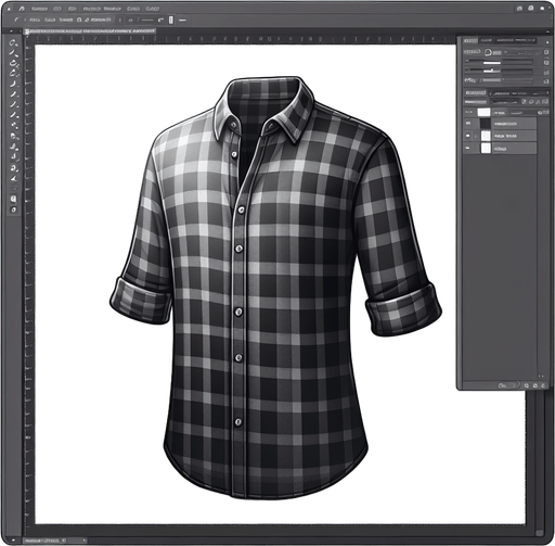 Plaid button up shirt.
Single Game Texture.  In-Game asset.  2d.  Blank background.  High contrast.  No shadows