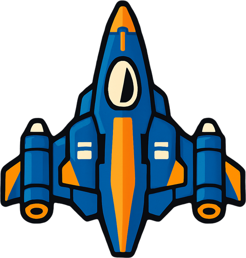 Space ship.
In-Game asset.  2d.  High contrast.  No shadows
