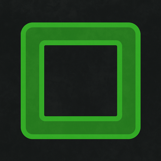 make green square but more opacity and only square middle empy.
In-Game asset.  2d.  High contrast.  No shadows