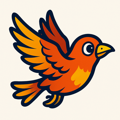 uçan kuş.
In-Game asset.  2d.  High contrast.  No shadows