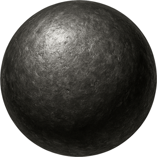 realistic iron ball bullet (sphere).
In-Game asset.  2d.  High contrast.  No shadows