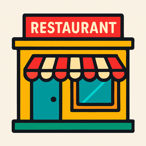 restaurant shop.
In-Game asset.  High contrast.  No shadows