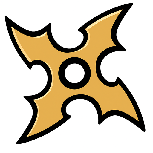Shuriken no background.
In-Game asset.  2d.  High contrast.  No shadows