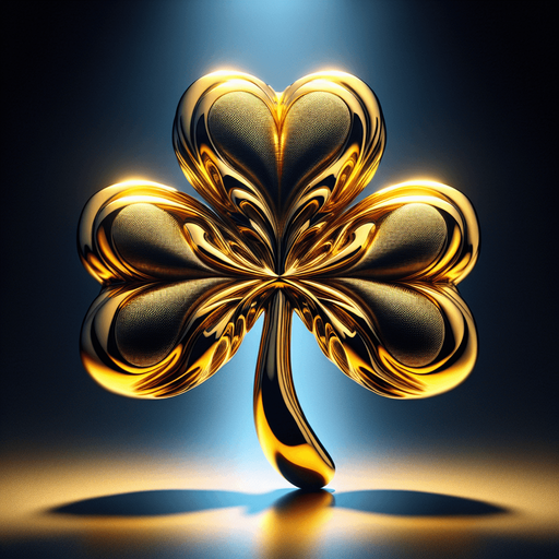Golden shamrock pendant.
High contrast
