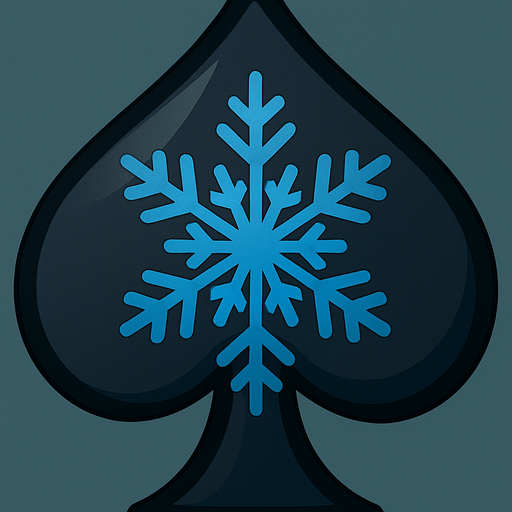 This spade with a blue snowflake in the center