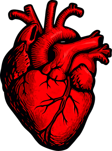 A real heart.
In-Game asset.  2d.  High contrast.  No shadows