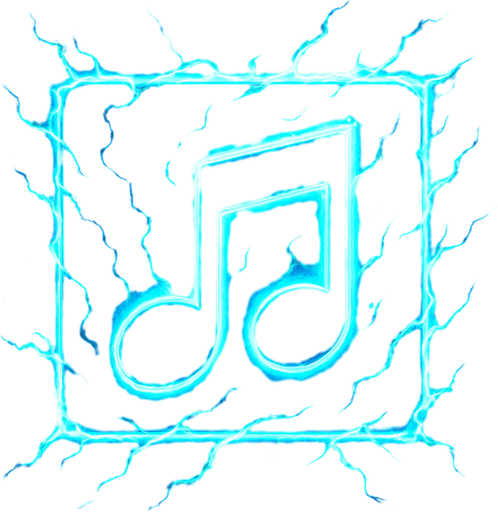 Generame una boton con dentro de forma de una nota musical con efectos de energia.
In-Game asset.  2d.  High contrast.  No shadows