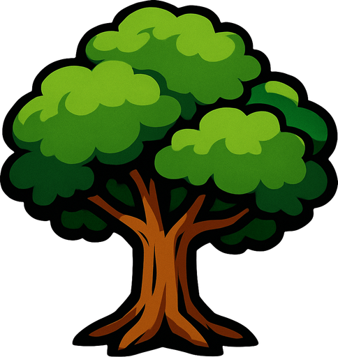 Tree.
In-Game asset.  2d.  High contrast.  No shadows