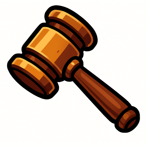 gavel.
In-Game asset.  2d.  High contrast.  No shadows