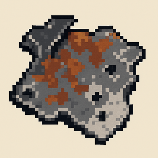 pixel bir hurda parçası.
In-Game asset.  2d.  High contrast.  No shadows