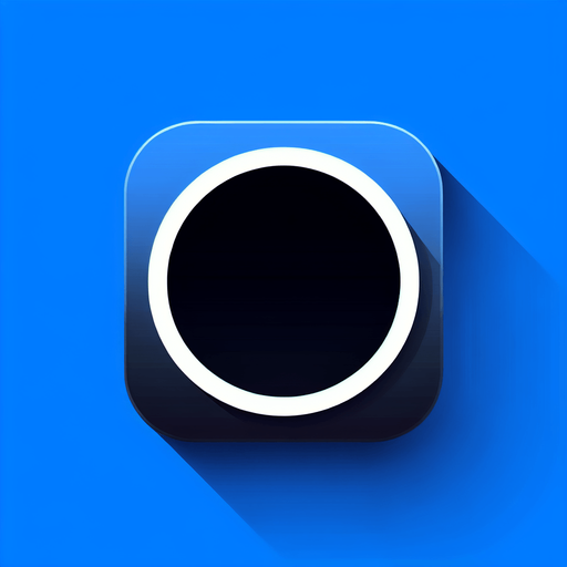 Black circle white outline. Blue background.
Single Game Texture.  In-Game asset.  2d.  Blank background.  High contrast.  No shadows