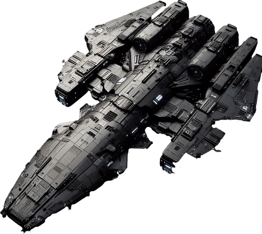 Spaceship.
Single Game Texture.  In-Game asset.  2d.  Blank background.  High contrast.  No shadows