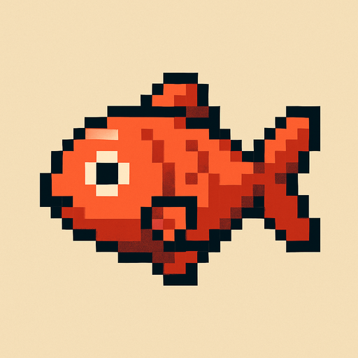 pixel art 2D fish.
In-Game asset.  2d.  High contrast.  No shadows