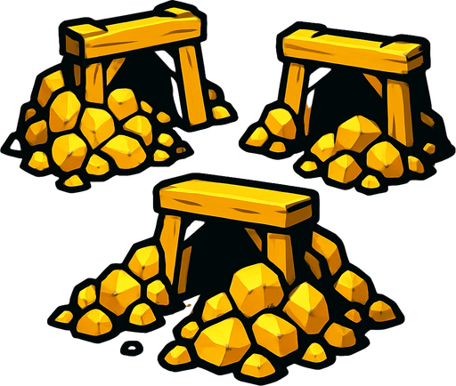 gold mines.
In-Game asset.  2d.  High contrast.  No shadows