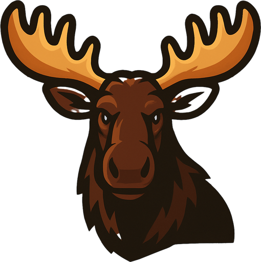 Moose pic with wooden background.
In-Game asset.  2d.  High contrast.  No shadows