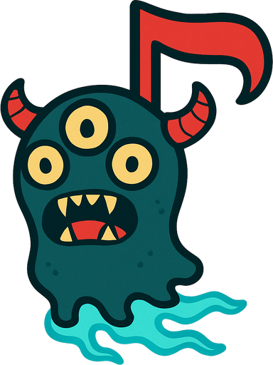 MÜZİK NOTASI ŞEKLİNDE BİR UZAYLI CANAVAR ÇİZ  BU KARAKTER IŞINLANABİİYOR, AYAKSIZ. SİYAH KULLANMA. GÜLMESİN
In-Game asset.  2d.  High contrast.  No shadows