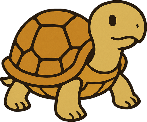 Turtle in professor Layton game style.
In-Game asset.  2d.  High contrast.  No shadows