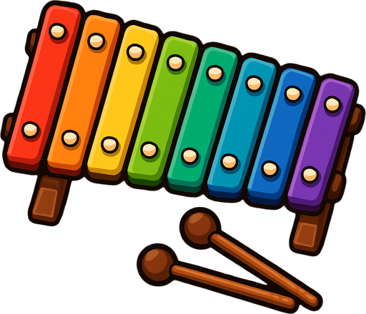xylophone.
In-Game asset.  2d.  High contrast.  No shadows