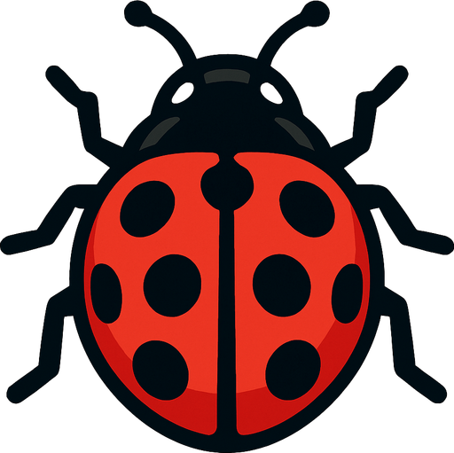 ladybug insect.
In-Game asset.  2d.  High contrast.  No shadows
