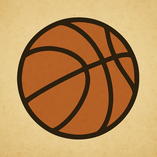Basketball ball professor Layton game style.
In-Game asset.  2d.  High contrast.  No shadows