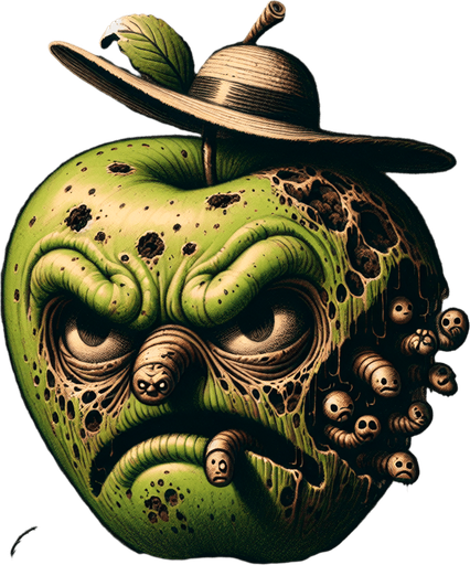 cartoon rotten apple