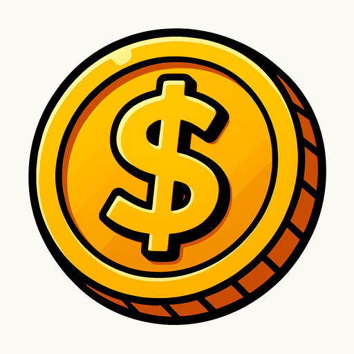 Altın para yap.
In-Game asset.  2d.  High contrast.  No shadows