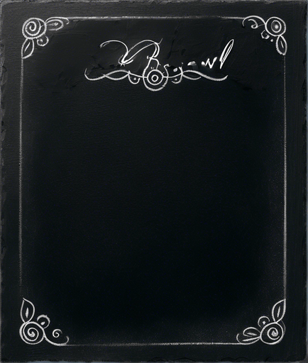 Text "NOVICE BREW" handwritten in white chalk