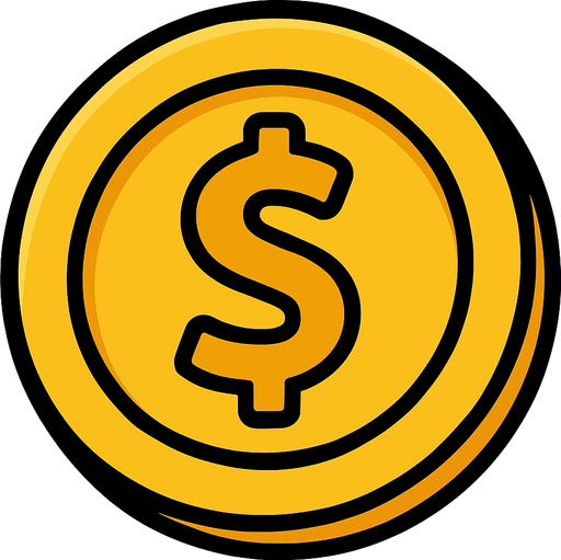 coin.
In-Game asset.  2d.  High contrast.  No shadows