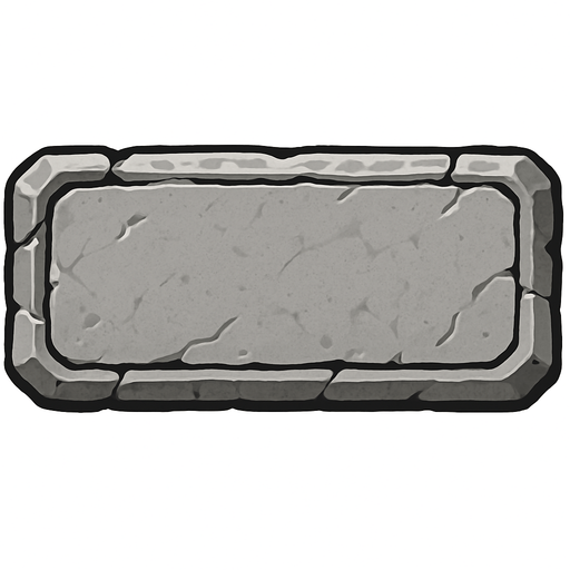 Stone effect button.
In-Game asset.  2d.  High contrast.  No shadows