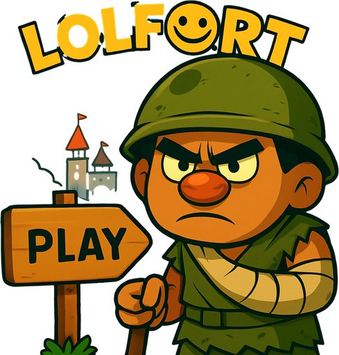 Gökyüzünü mavi yap tabelaya play yaz en üste gökyüzüne soldan sağa dogru hafif oval şekilde Lolfort yaz o harfleri için gülümseme emojisi kullan