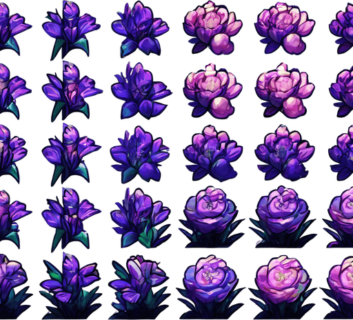 make the flowers all green