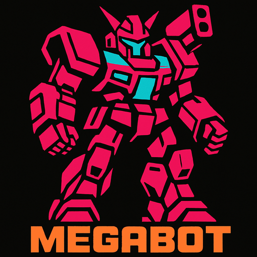 MEGABOT.
In-Game asset.  2d.  High contrast.  No shadows